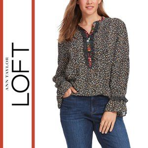 Loft | 'Fall Florals' Mixed Print Blouse Top